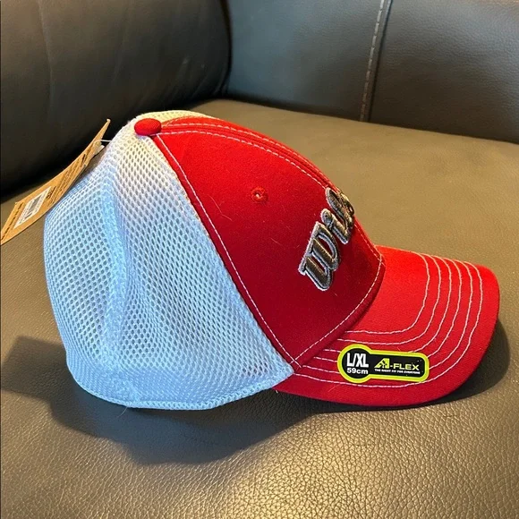 Wilson Red and White Fitted Mesh Cap, NWT - Picture 8 of 9